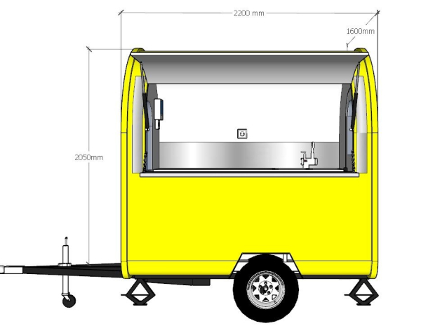 Retro Food Trailer PFR2216D im Round Top Design